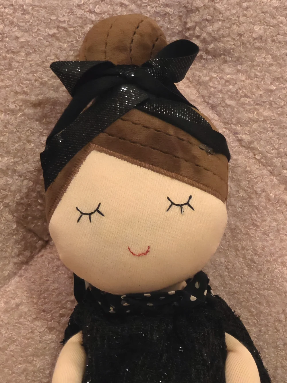 Halloween Ballerina Doll Holding A Ghost Tulle Dress with Bow Shelf Sitter